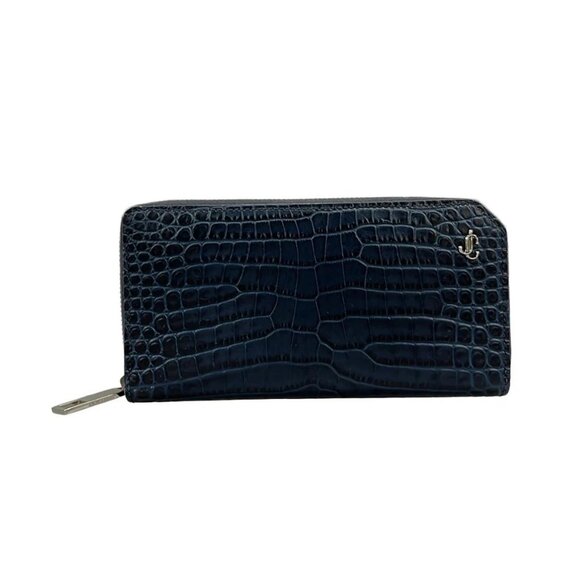 Jimmy Choo Handbags - JIMMY CHOO - Navy Leather Long Wallet